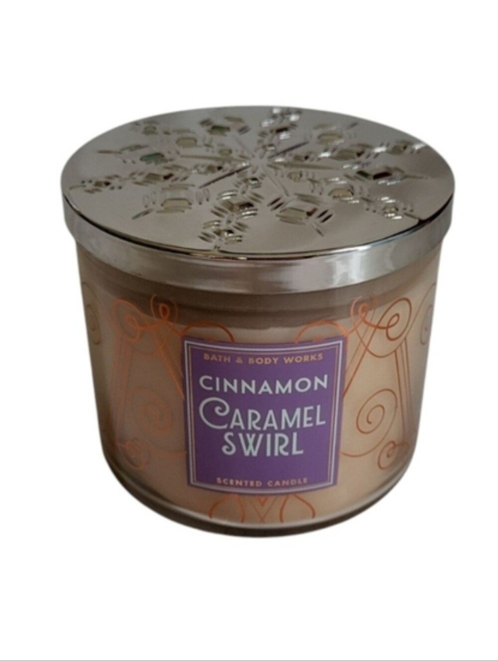 NEW Bath & Body Works 3-Wick Candle Cinnamon Caramel Swirl Candle